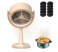 Portable Smoke Purifier, Low Noise Mini Cooker Hood,Air Purifier With Sponges,Cordless Desktop Range Hood With 2 Speed Exhaust Fan For Cooking Kitchen Indoor BBQ Hot Pot (Color : 1pc Rechargeable)