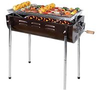 Portable Smokeless Charcoal BBQ Grill - Outdoor Camping Small Tabletop Cooking Mini Barbecue - Built in Fan Power Battery Or Phone Charge