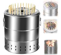 Portable Smokeless Charcoal GrillStainless Steel BBQ Grill with 28 Skewers & Grate for Outdoor Camping Indoor Cooking Perfect for Tailgating & Picnics