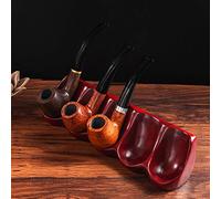 Portable Smoking Pipe Stand Rack Holder, Wooden Pipe Stand/Rack/Display Holder for 5 Pipes