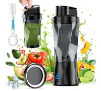 Portable Smoothie Blender 650 ML With 6000mAh Battery, 6 Blades, Food Processor and Travel Lid for Office, Gym, Kitchen