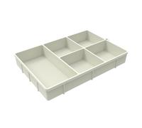 Portable Snack Tray - Silicone Food Storage Box with 5 Compartments, Foldable Serving Tray with Lid, Multi-Section Snack Container for Cookies, Chocolates, B