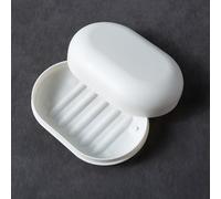 Portable Soap Dish Shower Soap Box Travel Soap Case with Lid,Soap Holder Container with Cover Soap Dishes for Shower Bathroom Hiking School Gym Traveling (White)