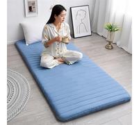Portable Soft Folding Foam Bed for Dorm 80x190 cm Lightweight Blue Spring Pad for Rent & Home Use Ideal Travel Mattress Compact and Comfortable