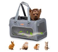 Portable Soft-Sided Carrier for Kittens & Puppies - Airline Approved Pet Travel Bag for Cats & Small Dogs up to 26.45 lbs, Breathable, Comfortable & Collapsible (Grey)