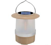 Portable Solar Camping Lantern, Rechargeable Hand Crank Light Type-C Fast Charging LED Flashlight For Outdoor Tent Emergencies(Khaki)