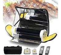 Portable Solar Cooker for Outdoor Barbecue, Camping Stove with Oven Design, Smokeless Foldable Solar Grill for 4-5 People