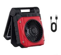 Portable Solar Fan 8000mAh for battery for Outdoor Camping Portable(Red) | ABS plastic body, foldable design, built-in handle, lightweight, red or yellow color options