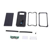 Portable Solar Fast Charging Dual USB Mobile Power Bank Case for Sport and Travel - DIY Kit (Black)