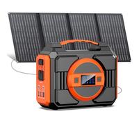 Portable Solar Generator, 300W Portable Power Station with 40W Solar Panel | 220Wh Lithium Battery Power Pack with Pure Sine Wave AC Outlet,Solar Powered Generator for Outdoor Camping RV Van Travel