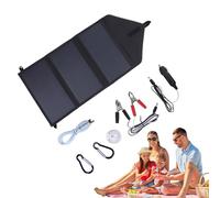Portable Solar Generators - 100W Foldable Solar Panel Charger for Travel Power Supply | Double USB and DC Ports for Phone, Notebook, Tablet, Car Battery Charging in Outdoor Hiking, Off-Grid, Backup