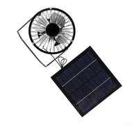 Portable Solar Panel Electric Fan, 5W 6V Polycrystalline Silicon Exhaust | Fan for Camping, USB Powered Ventilation for Dog Chicken , Office, Outdoor Cooling Without for , 14.5cm Green