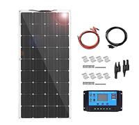 Portable Solar Panel Kit with High Efficiency Flexible Modules for Off-Grid Power Charging in Vehicles, Boats, and Outdoor Adventures