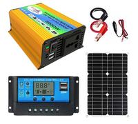 Portable Solar Power System (1pc): 3000W inverter, 18W waterproof solar panel and smart LCD charge controller for motorhomes and home use.