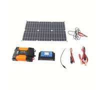Portable Solar Power System 4000W Power Inverter 30A 12V 24V Solar Charge Controller 18W 18V Solar Panel Kit (500W 12V to 220V)