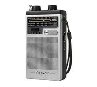 Portable Solar Radio AM FM SW with LED Flashlight Loud Sound Transistor Radio with 3.5mm Headphone Jack Rechargeable Battery Solar Panel/USB-C for Emergency Outdoor Camping (Silver)