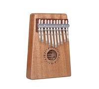 Portable Solid Wood 10 Keys Thumb Piano,Finger Piano Gift for Kids Adult Beginners Music Lover, Musical Instrument Kits With Storage Bag,Music Book & Tune Hammer Wood color