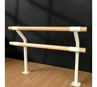 Portable Solid Wood Double Ballet Bar, Floor Fixed Freestanding Dance Stretch Bar Practice Pole,anti-wobble Stable Balance Training Bar, Professional Home Gym Fitness Equipment for Kids Adults