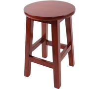 Portable Solid Wood Small Round Stool Simple Bedroom & Coffee Table Stool Walnut Brown 30x40cm Versatile Household Seating Stylish & Functional Design