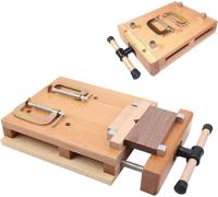 Portable Solid Wood Workbench with Adjustable Clamp Compact Vise Table for Garage,DIY Projects Heavy Duty Multi-Purpose Work Station