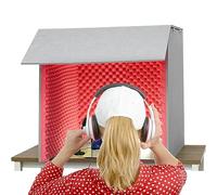 Portable Sound Booth for Studio Recording, Sound Isolation Microphone Foam Enclosure, Desktop Soundproof Box Audio Production