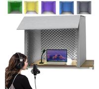 Portable Sound Booth, Soundproof Cover With Sound Absorbing Panels, Semi-enclosed Structure For Music Studio, Podcasts And Live Streaming(Gray,60 * 60 * 60cm)