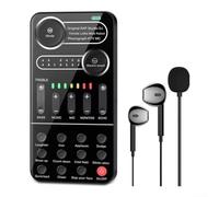 Portable Sound Card Set with 9 Effects for Live Singing on Phones and PCs, Compact Design for Musicians (Sound card)