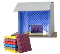 Portable Sound Recording Vocal Booth Box Soundproof Cover Desktop Soundproof Booth Thickened Dense Acoustic Foam Easy To Assemble for Sound Recording Podcasts Singing