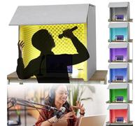 Portable Soundproof Booth, Desktop Soundproof Cover, Self Made Sound Booth Box, Isolat Shield, Vocal Absing Shield to Filter Vocal for Microphone, Studio Sound Recording,Red
