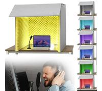 Portable Soundproof Booth for Desktop, Foldable Vocal Recording Studio with Acoustic Foam Panels, Noise Isolating Mic Shield for Home Office Streaming & Music Production, 80cm Compact Design