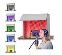 Portable Soundproof Booth for Microphone, Desktop Vocal Isolation Shield, Noise Absorbing Cover for Studio Recording and Voice Filtering