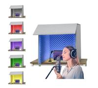 Portable Soundproof Booth for Microphone, Desktop Vocal Isolation Shield, Noise Absorbing Cover for Studio Recording and Voice Filtering