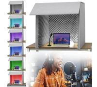 Portable Soundproof Booth with Sound ing Foam Foldable Microphone Isolat Shield for Home Studio Podcasting Voice Over & Music Recording