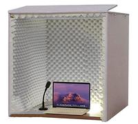 Portable Soundproof Vocal Booth with Acoustic Foam Panels - Ideal for Desktop Studio Recording, Microphone Soundproofing, and Music Production