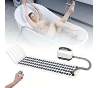 Portable Spa Bubble Bath Massager, Bathtub Spa Mat with Remote, 6-Speed Adjustable, Suction Cup & Pillow, for Body Relaxation