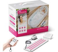 Portable Spa Bubble Bath Massager,Full Body Waterproof Spa Mat for Bathtub, 6-Speed Bubbles, Remote Control & Non-Slip Suction Cups for Home Relaxation(Pink)