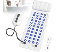 Portable Spa Jet Massager Mat for Bathtub, 114 Air Jets & 6 Intensity Settings, Ultra-Quiet Bubble Bath Mat with Remote, Non-Slip Suction Cups for Smooth Tubs, 49x17in