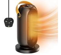 Portable Space Heater, Electric Heater Fan, Energy Efficient Electric Heaters, 600/1200W PTC Ceramic Heater with Tip-Over&Overheat Protection, 90°Oscillation,6 Modes Adjustable Heaters for Home,Office