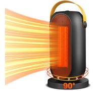 Portable Space Heater, Fan Heaters for Home Low Energy Silent, 600W / 1200W PTC Electric Heater with Tip-Over and Overheat Protection, 3 Adjustable Modes & Thermostat, Suitable for Office Home Dorm