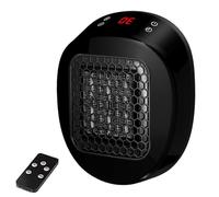Portable Space Heater, Mini Plug In Heater with Remote Control, Rapid Heating in 3 Seconds, PTC Ceramic Heating Element, 12 Hour Timing (Black)