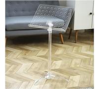 Portable Speaker Podium Stand - Clear Acrylic Height Adjustable Lectern with Firm and Stable Base for Speaking Anywhere