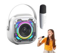 Portable Speaker with Microphone, Karaoke Machine - Party Microphone with Speaker | PA Systems, Outdoor Boombox, Music Amplifier with Handle and RGB Lights for Outdoors