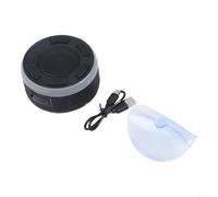 Portable Speaker With RGB Light Show, IPX7 Waterproof Shower Speaker With Suction Cup Mount, 360° Stereo Sound, FM Radio, BT5.1, 1100mAh For Bathroom Pool Party(Black)