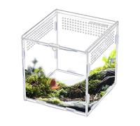Portable Spider Enclosure, Clear Acrylic Habitat, 10" Chameleon Cage with Ventilation, Clear Acrylic Tank for Gecko, Lizard, Frog with Lock, Small Organ