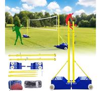 Portable Sports Net Poles with Wheels Adjustable Height for Indoor Outdoor Use