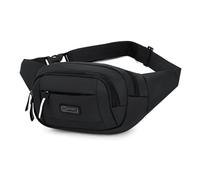 Portable Sports Waist Bag, Waterproof Canvas, Shoulder Bag, Multifunctional Design, Unisex(Black)