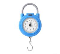 Portable Spring Scale with Iron Hook - High Sensitivity Handheld Food Weighing Tool for Cooking & Baking - Compact ABS Kitchen Luggage Scale Blue/Yellow(Blue)