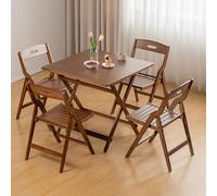 Portable Square Folding Dining Table Set with 4 Chairs, Space-Saving Kitchen & Patio Coffee Table for Smals, Ideal for Living Room (80cm/31.5in)