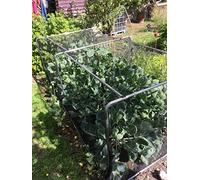 Portable Square Hoop Aluminium Cloche/Tunnel Kits Covered with Black Soft Butterfly Netting Includes Pegs & Clips