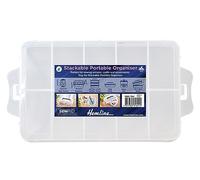 Portable Stackable Tray Storage Box Organiser, Size 16 x 25 x 7cm, Perfect for Sewing Notions, Crafts, Accessories